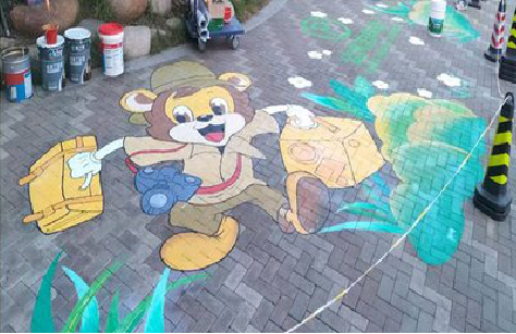 紫云夏季画地面彩绘会遇到的问题