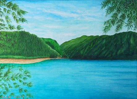 紫云在墙绘中，如何绘画绿水青山？